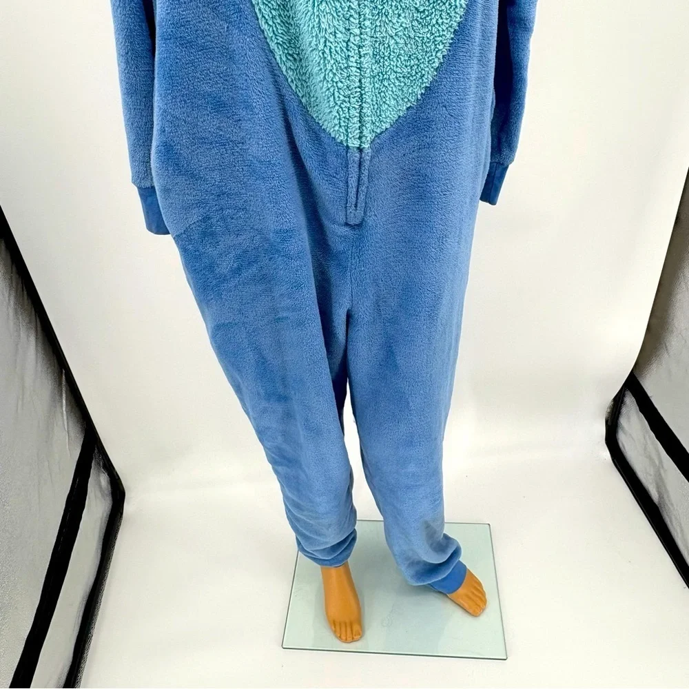 Disney Lilo & Stitch Fleece Onesie Pajamas Hooded Blue unisex 12–14